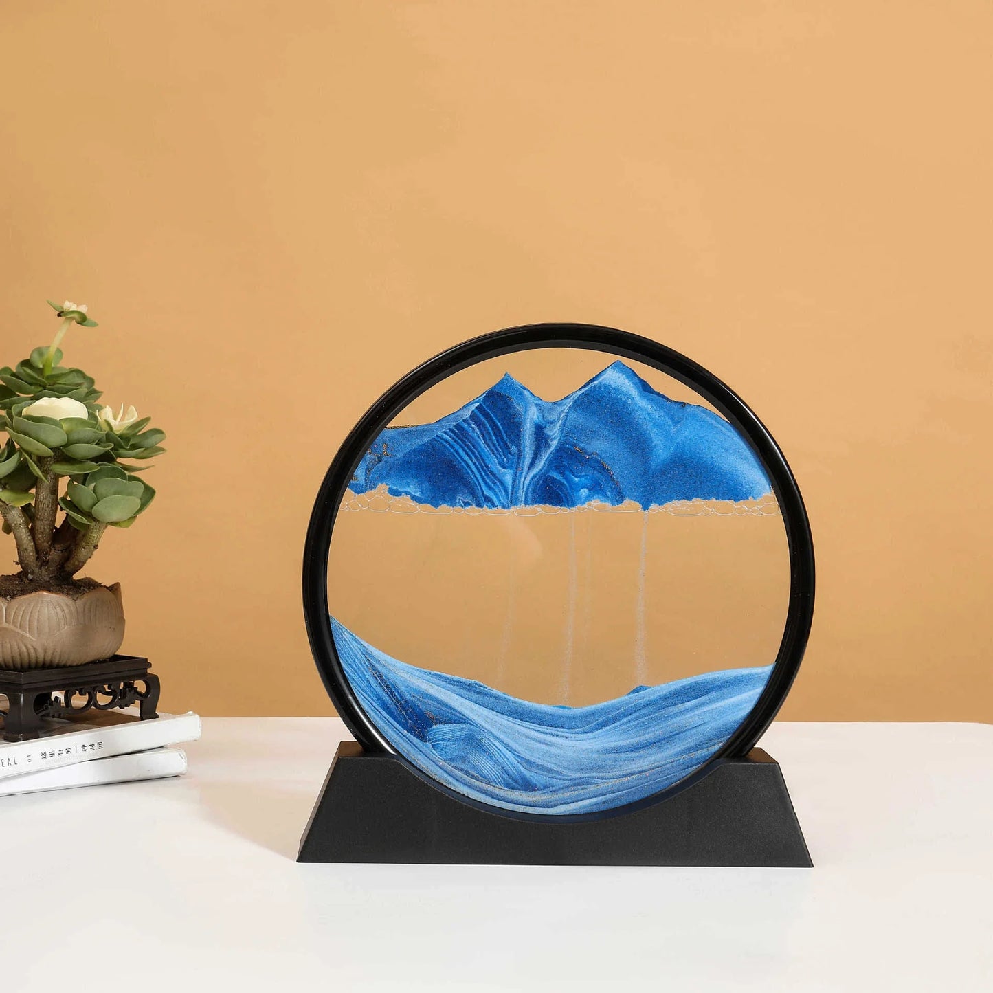 3D Sandscape Moving Sand Art Picture Round Glass Deep Sea