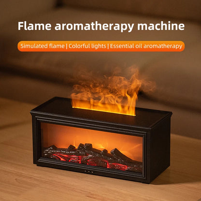 7-Color Flame Essential Oil Diffuser – Fireplace Aromatherapy Humidifier