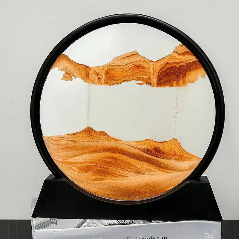 3D Sandscape Moving Sand Art Picture Round Glass Deep Sea