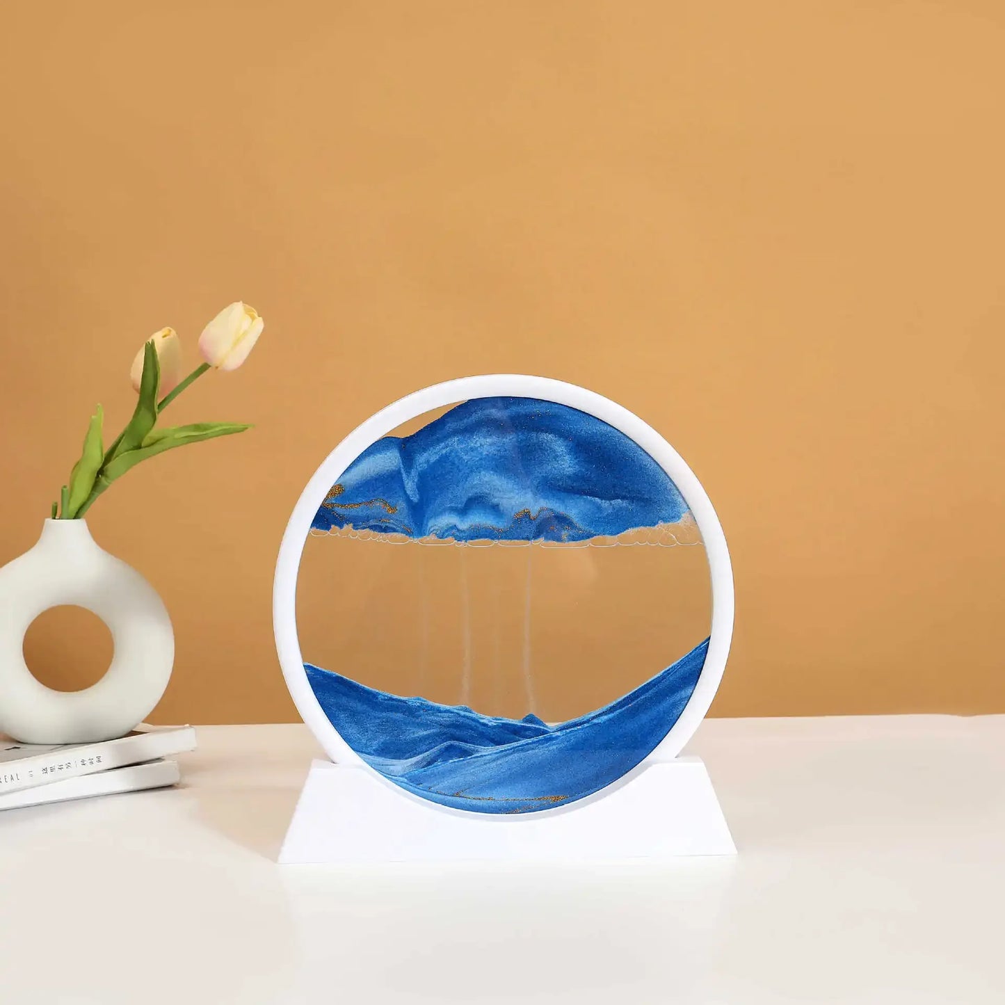 3D Sandscape Moving Sand Art Picture Round Glass Deep Sea