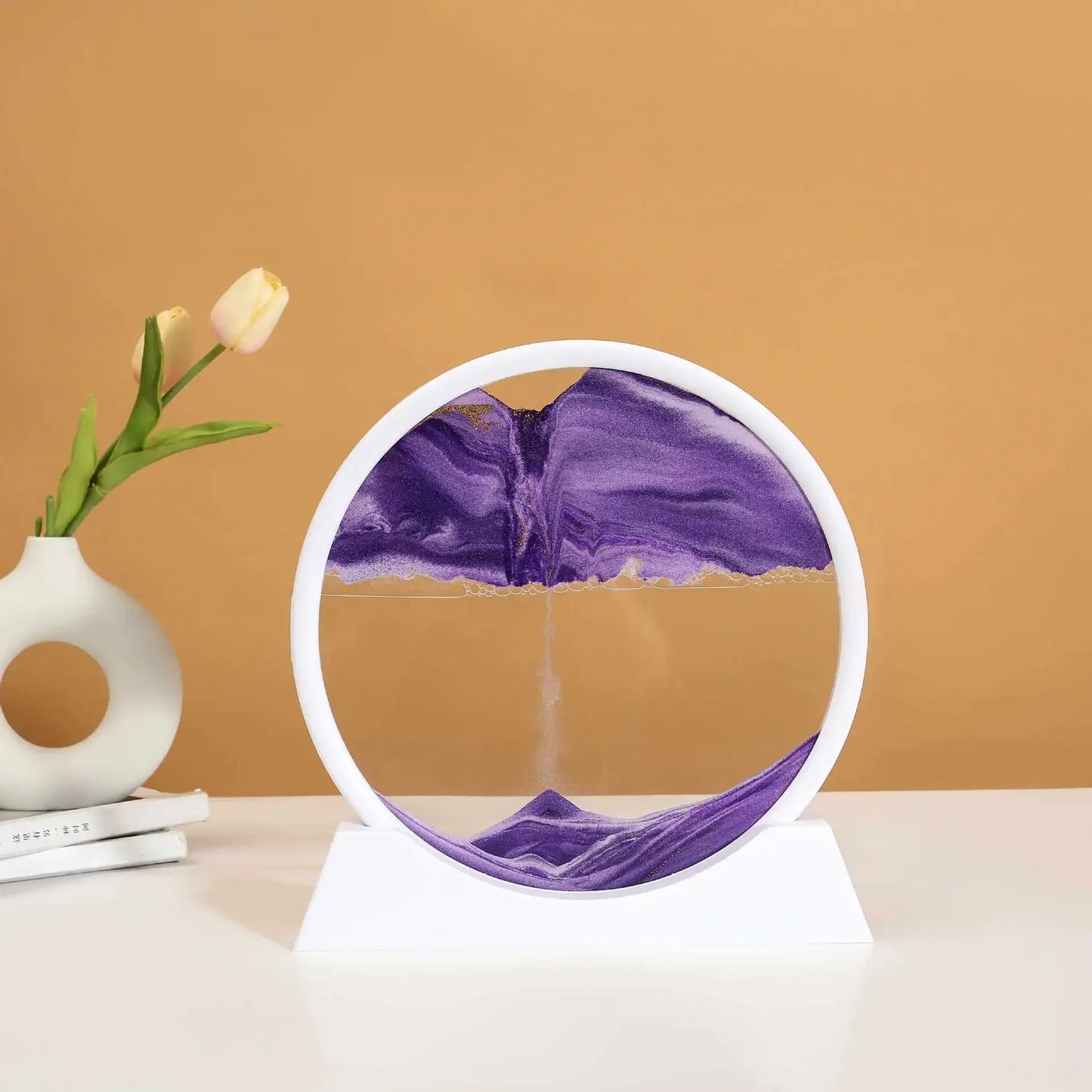 3D Sandscape Moving Sand Art Picture Round Glass Deep Sea