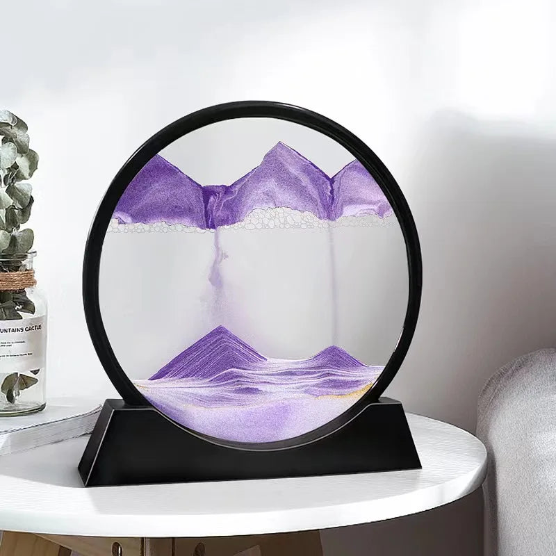 3D Sandscape Moving Sand Art Picture Round Glass Deep Sea