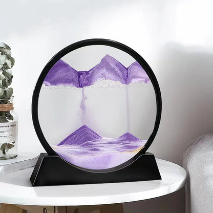 3D Sandscape Moving Sand Art Picture Round Glass Deep Sea