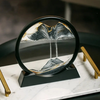 3D Sandscape Moving Sand Art Picture Round Glass Deep Sea