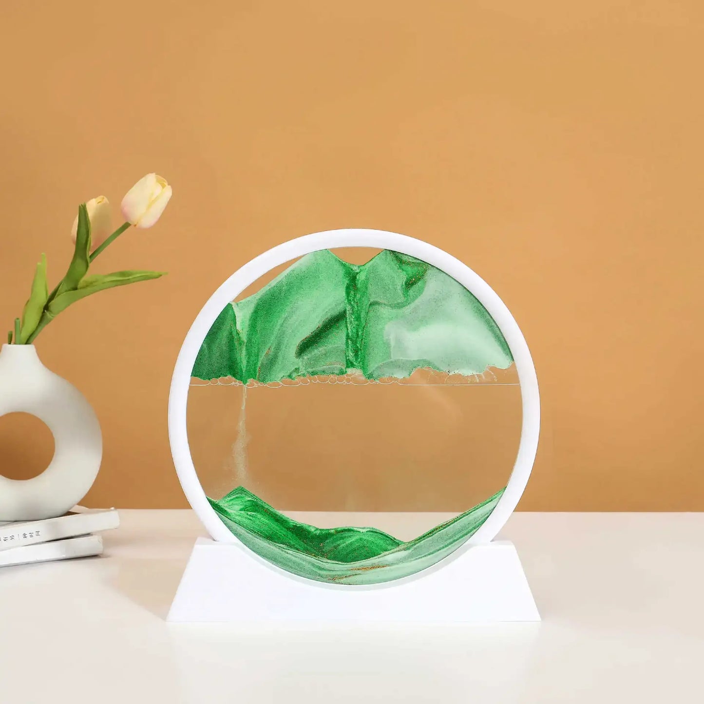 3D Sandscape Moving Sand Art Picture Round Glass Deep Sea