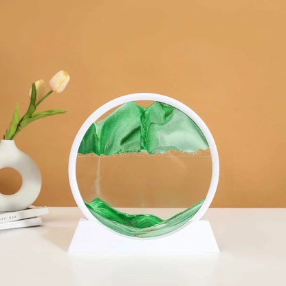 3D Sandscape Moving Sand Art Picture Round Glass Deep Sea