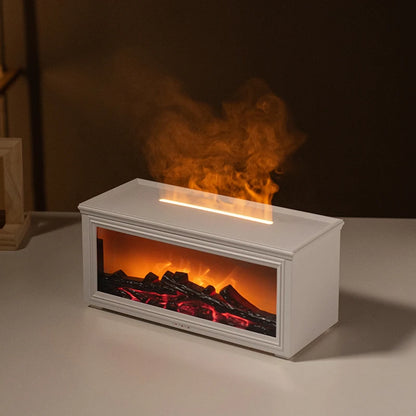 7-Color Flame Essential Oil Diffuser – Fireplace Aromatherapy Humidifier