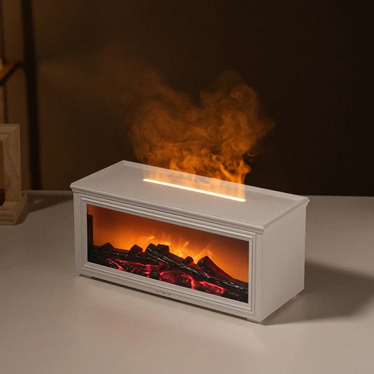 7-Color Flame Essential Oil Diffuser – Fireplace Aromatherapy Humidifier