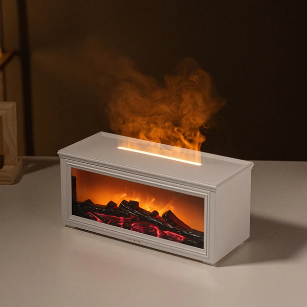 7-Color Flame Essential Oil Diffuser – Fireplace Aromatherapy Humidifier