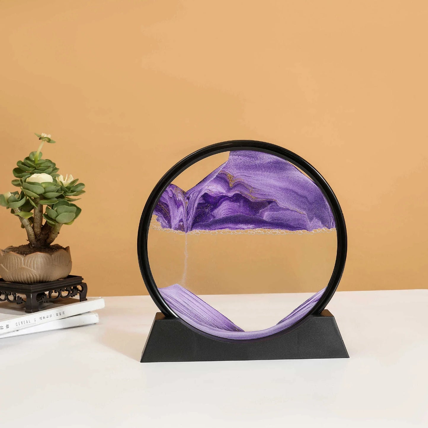 3D Sandscape Moving Sand Art Picture Round Glass Deep Sea