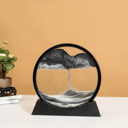 3D Sandscape Moving Sand Art Picture Round Glass Deep Sea